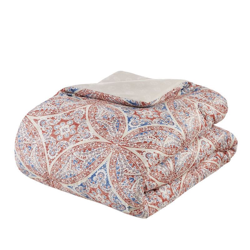 slide 5 of 7, 5pc King Medallion Bedding Set Red/Blue, 5 ct