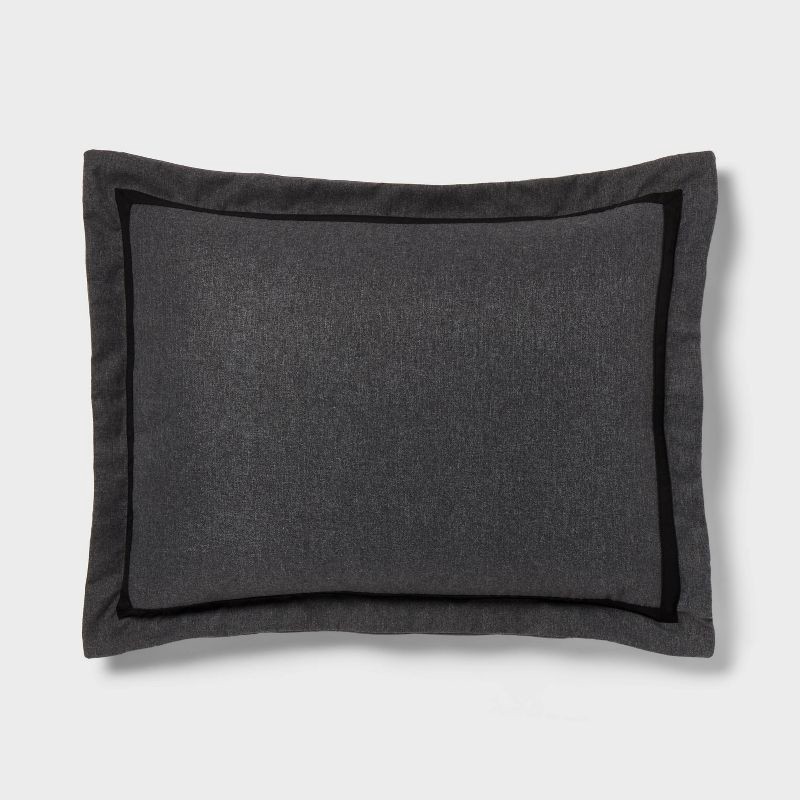 slide 3 of 6, 8pc King Applique Border Comforter and Sheet Set Gray - Threshold™, 8 ct