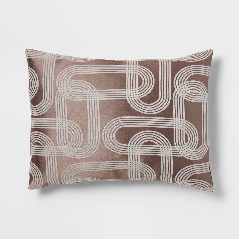 slide 4 of 7, 8pc Queen Jacquard Chain Link Comforter and Sheet Set Taupe - Threshold™, 8 ct