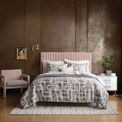 8pc Queen Jacquard Chain Link Comforter and Sheet Set Taupe - Threshold™