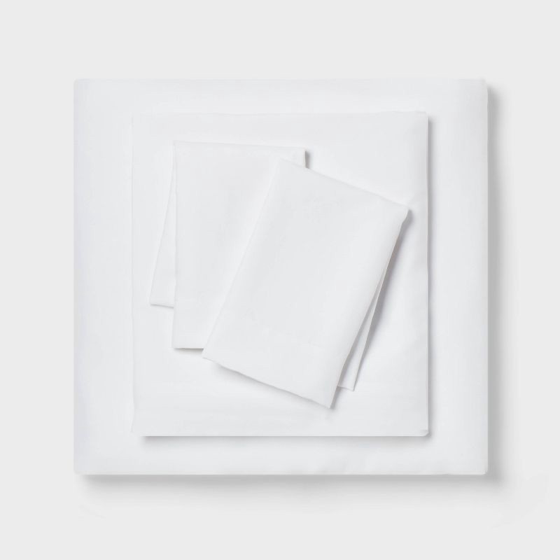 slide 6 of 7, 8pc King Pinch Pleat Comforter and Sheet Set White - Threshold™, 8 ct