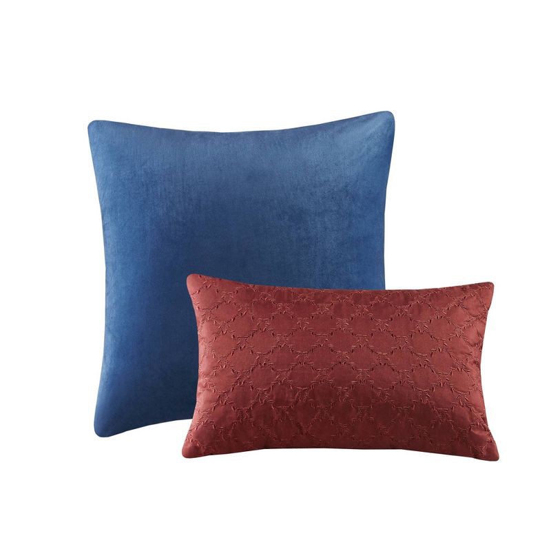 slide 7 of 7, 5pc Queen Medallion Bedding Set Red/Blue, 5 ct