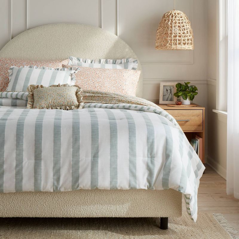 slide 1 of 7, 8pc King Cabana Striped Floral Comforter and Sheet Set - Threshold™, 8 ct