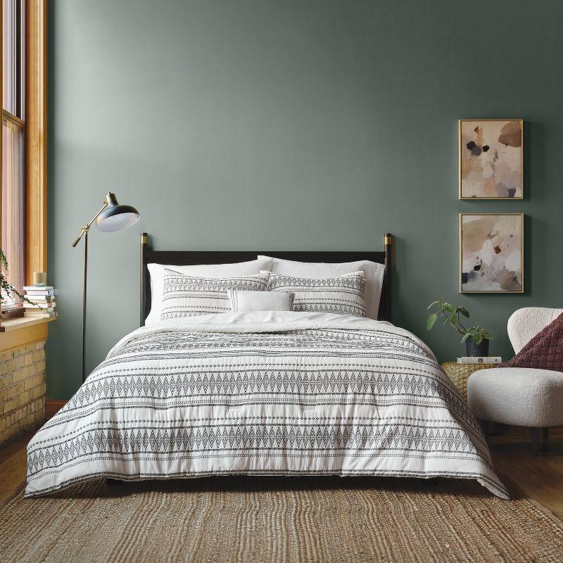 slide 2 of 7, 8pc Queen Woven Diamond Striped Comforter and Sheet Set - Threshold™, 8 ct
