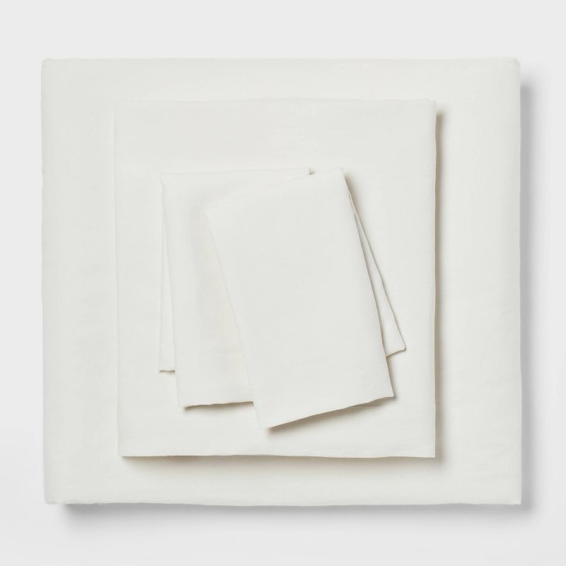 slide 6 of 7, 8pc Queen Clipped Jacquard Striped Comforter and Sheet Set Yellow - Threshold™, 8 ct