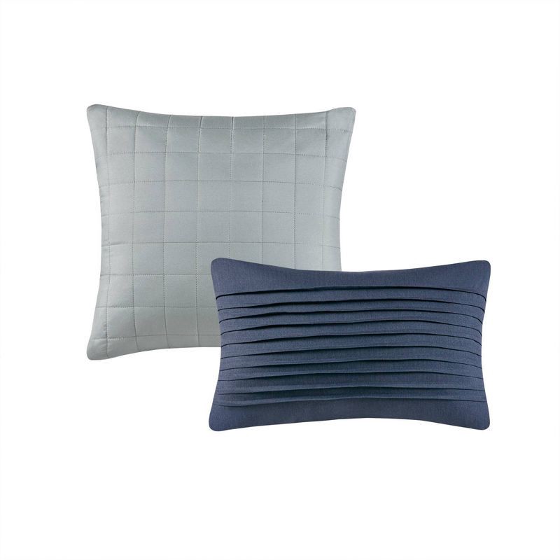 slide 7 of 7, 5pc Queen Plaid Bedding Set Blue, 5 ct