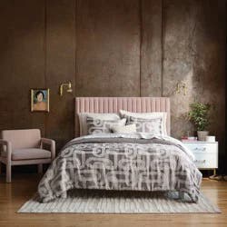 8pc King Jacquard Chain Link Comforter and Sheet Set Taupe - Threshold™