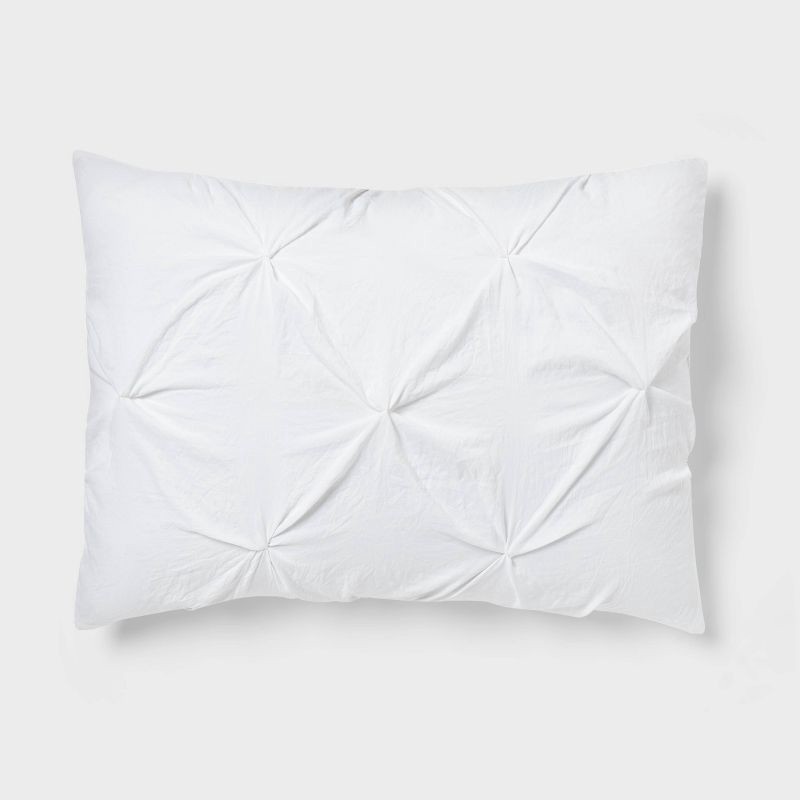 slide 4 of 7, 8pc Queen Pinch Pleat Comforter and Sheet Set White - Threshold™, 8 ct