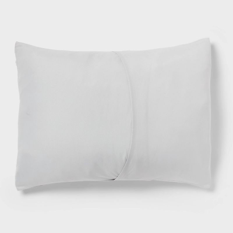 slide 5 of 7, 8pc Queen Clipped Stripe Poms Comforter and Sheet Set Gray - Threshold™, 8 ct