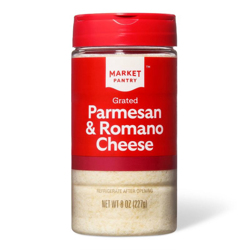 slide 1 of 3, Grated Parmesan and Romano Cheese - 8oz - Market Pantry™, 8 oz