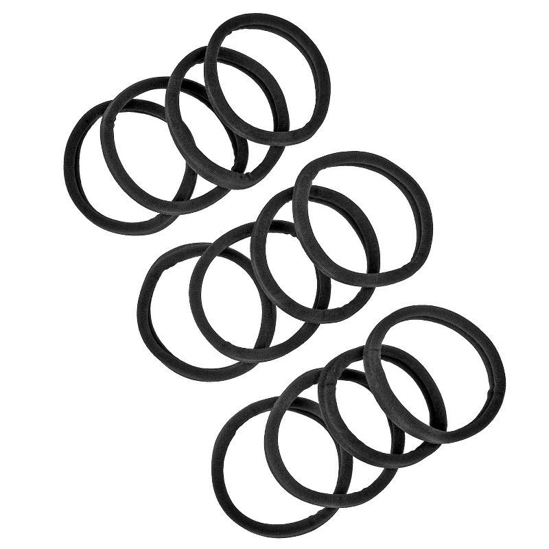 slide 3 of 6, scunci scünci No Damage Super Comfy Hosiery Elastic Hair Tie Ponytailers - Black - All Hair - 12pcs, 12 ct