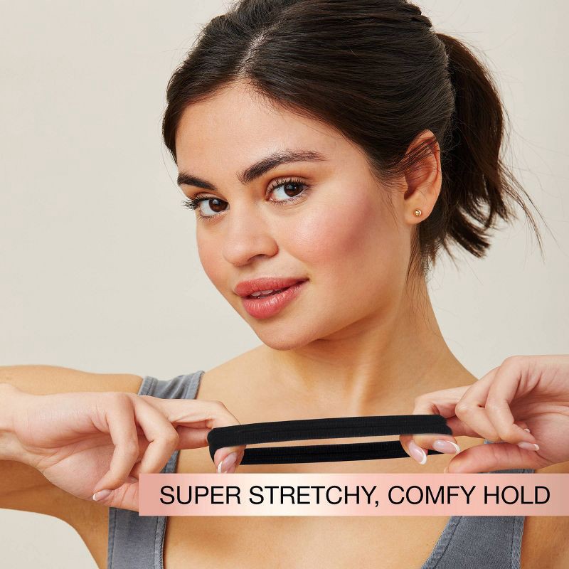 slide 6 of 8, scunci scünci No Damage Super Comfy Hosiery Elastic Hair Tie Ponytailers - Black - Thick Hair - 10pcs, 10 ct