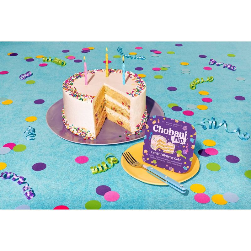 slide 2 of 8, Chobani Flip Confetti Birthday Cake Greek Yogurt - 4.5oz/4 Pack, 4.5 oz, 4 ct