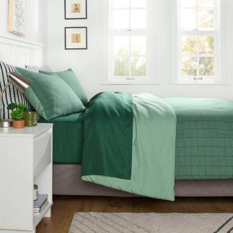 slide 2 of 7, 5pc Twin Comforter and Sheet Set Emerald Green - Room Essentials™, 5 ct