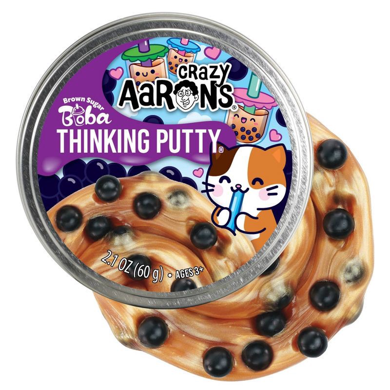 slide 3 of 5, Crazy Aaron's Boba Tea 3.5" Thinking Putty Tin: Educational Sensory Toy, Fidget for Gross Motor Skills, 1 ct