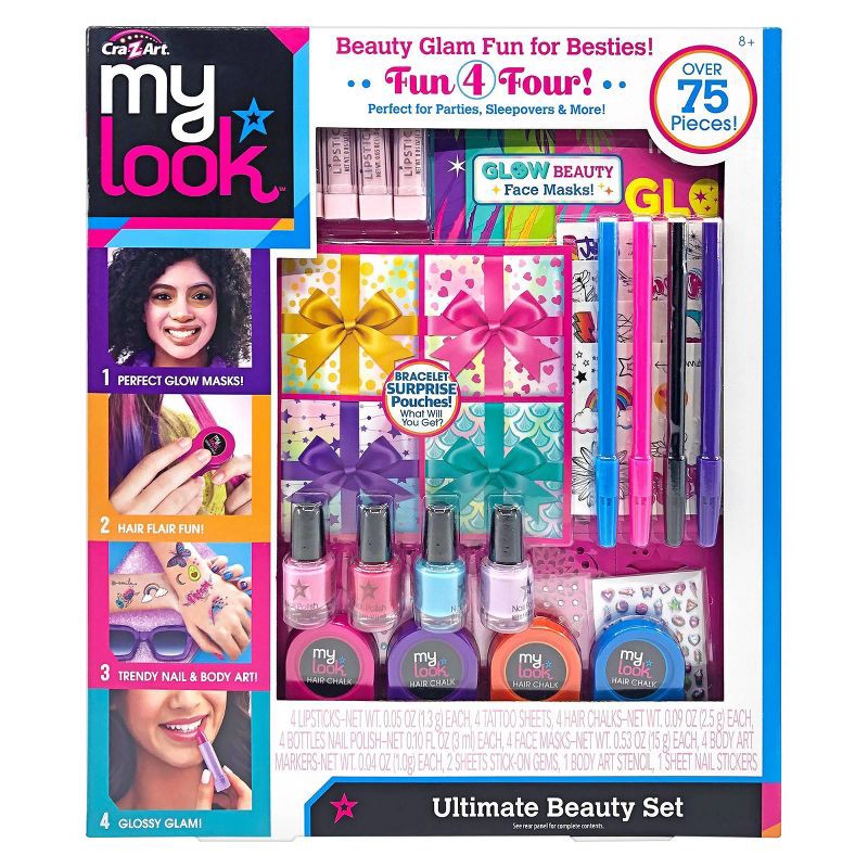 slide 1 of 7, My Look Ultimate Beauty Set: Craft Activity Kit with Stickers, Nail Polish, Gems, 1 ct