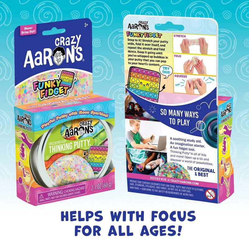 slide 2 of 5, Crazy Aaron's Funky Fidget 3.5" Thinking Putty Tin: Sensory Development, Gross Motor Skills, 1.58oz, 1.58 oz