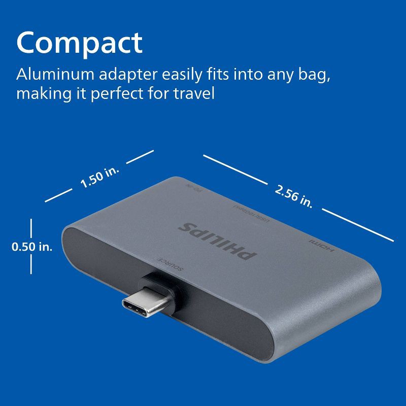 slide 5 of 5, Philips USB-C & HDMI Hub with Power Delivery, 1 ct