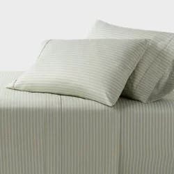 King 400 Thread Count Performance Sheet Set Green Stripe - Threshold™