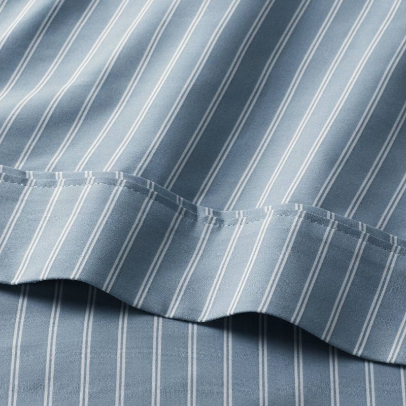 slide 3 of 4, King 400 Thread Count Performance Sheet Set Blue Stripe - Threshold™, 1 ct