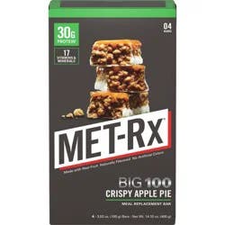 Met-Rx 32g Protein Meal Replacement Bar - Big 100 Crispy Apple Pie - 4ct