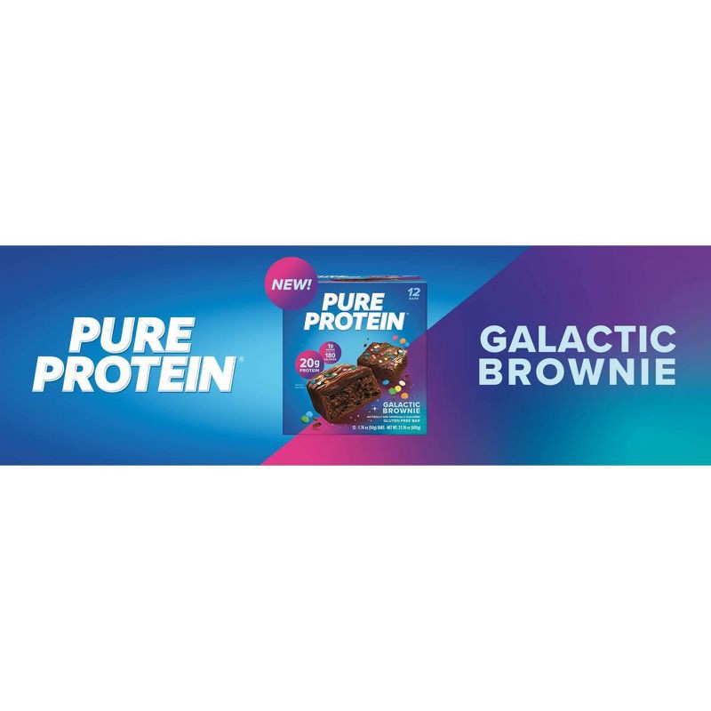 slide 9 of 9, Pure Protein 20g Protein Bar - Galactic Brownie - 12ct, 20 gram, 12 ct