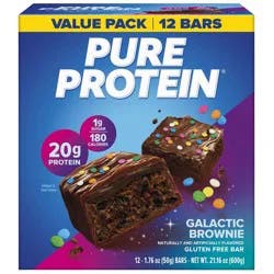 Pure Protein 20g Protein Bar - Galactic Brownie - 12ct: Ready to Eat, Chewy Consistency, 21.12oz Net Weight