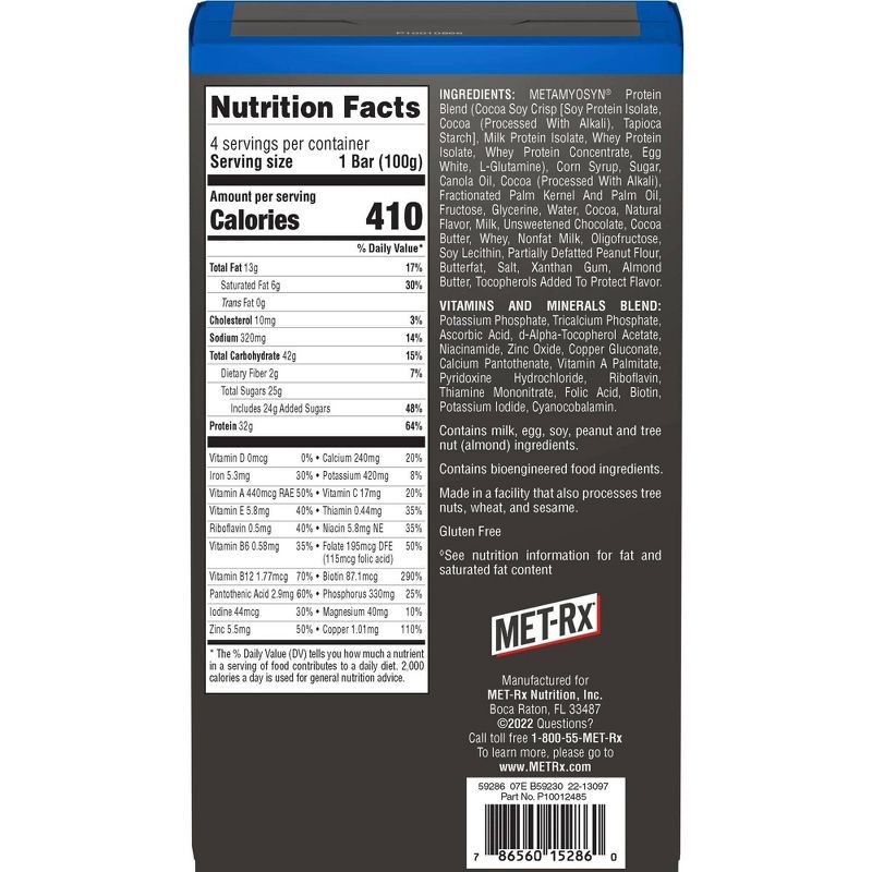 slide 2 of 3, Met-Rx 32g Protein Meal Replacement Bar - Big 100 Super Cookie Crunch - 4ct, 32 gram, 4 ct