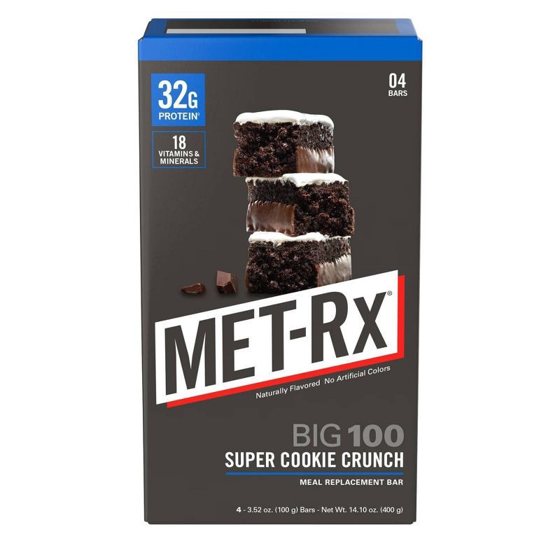 slide 1 of 3, Met-Rx 32g Protein Meal Replacement Bar - Big 100 Super Cookie Crunch - 4ct, 32 gram, 4 ct