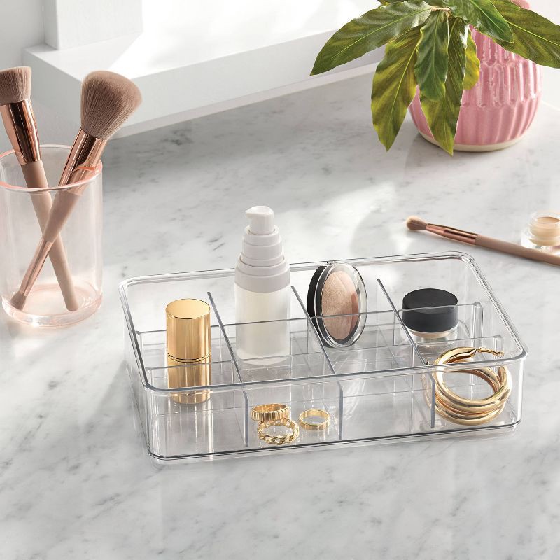 slide 2 of 4, 9"x6"x2" Tray Organizer Clear - Brightroom™, 1 ct