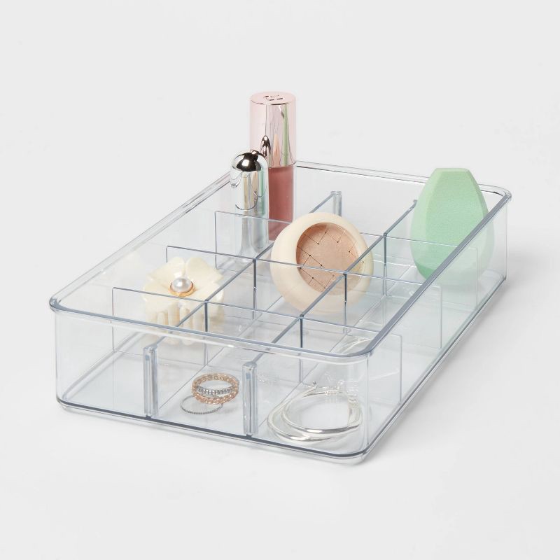 slide 4 of 4, 9"x6"x2" Tray Organizer Clear - Brightroom™, 1 ct