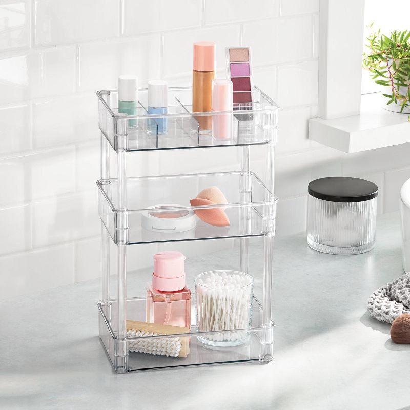 slide 2 of 3, 9"x6"x14" 3 Tier Shelf Clear - Brightroom™, 1 ct