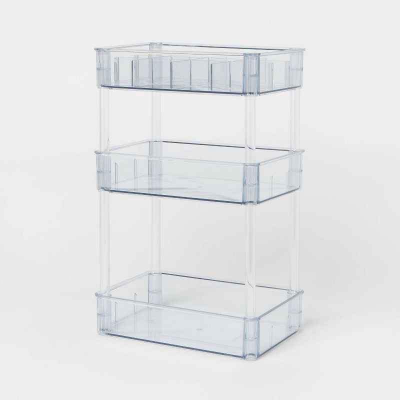 slide 1 of 3, 9"x6"x14" 3 Tier Shelf Clear - Brightroom™, 1 ct