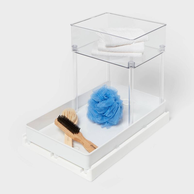 slide 4 of 4, Medium Gliding Tray with Bin Clear - Brightroom™, 1 ct