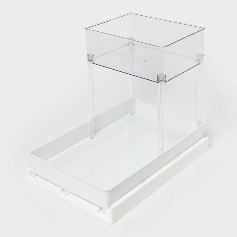 slide 1 of 4, Medium Gliding Tray with Bin Clear - Brightroom™, 1 ct