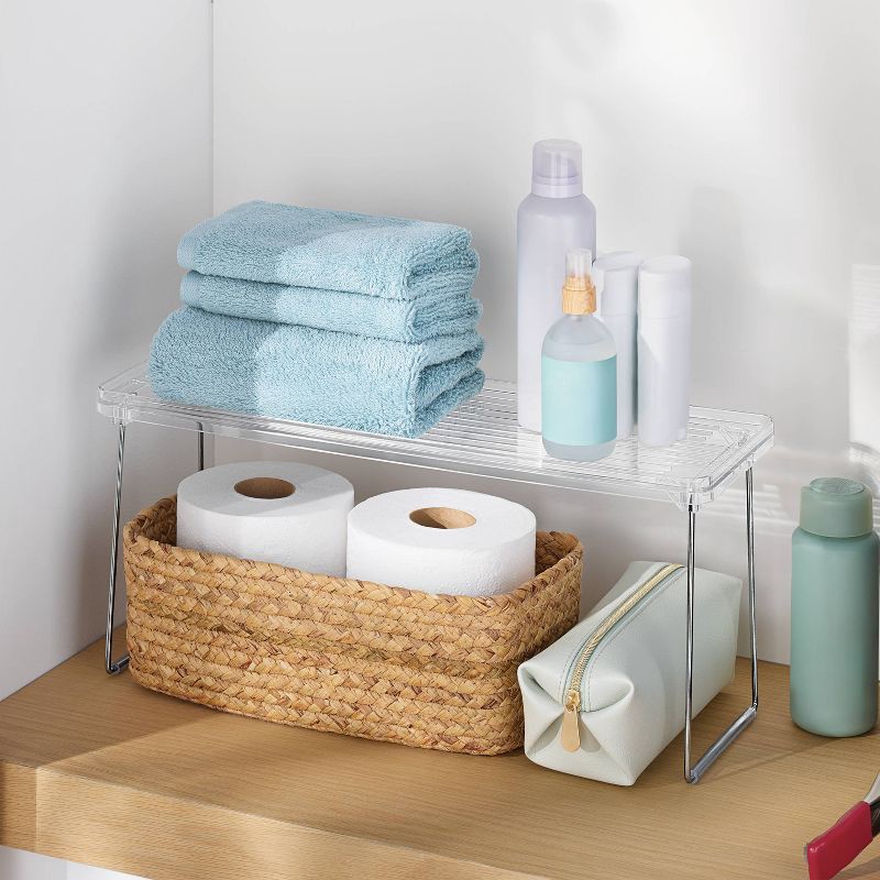slide 2 of 3, 6"x18" Stackable Shelf Clear - Brightroom™, 1 ct
