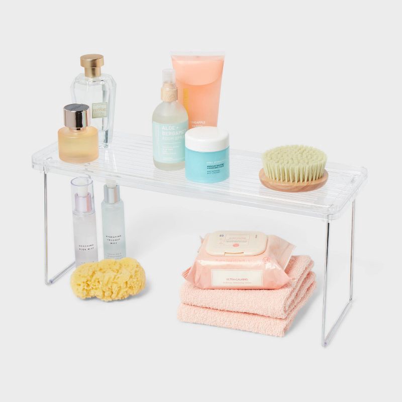 slide 3 of 3, 6"x18" Stackable Shelf Clear - Brightroom™, 1 ct