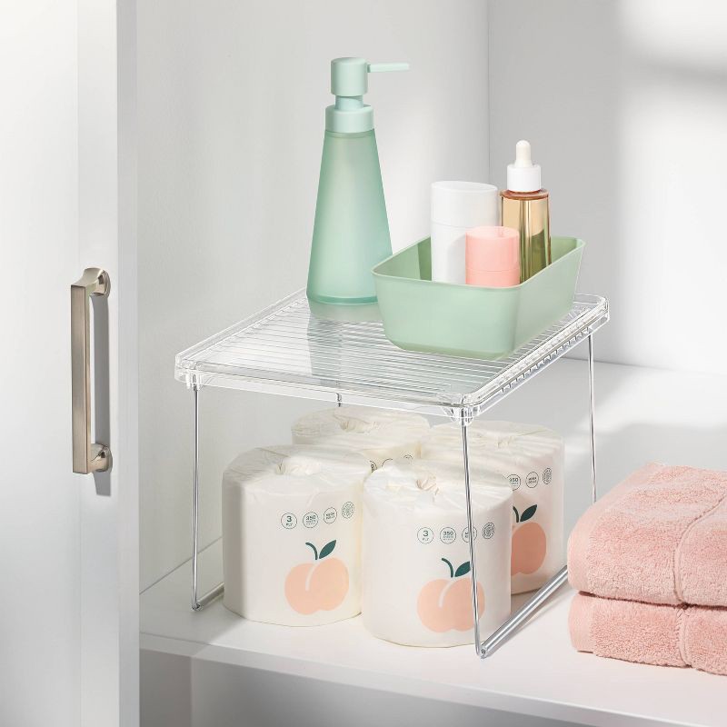 slide 2 of 3, 12"x10" Stackable Shelf Clear - Brightroom™, 1 ct