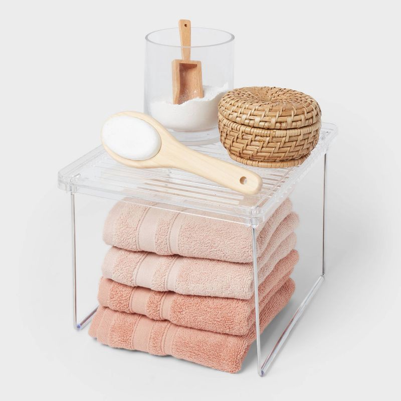 slide 3 of 3, 12"x10" Stackable Shelf Clear - Brightroom™, 1 ct