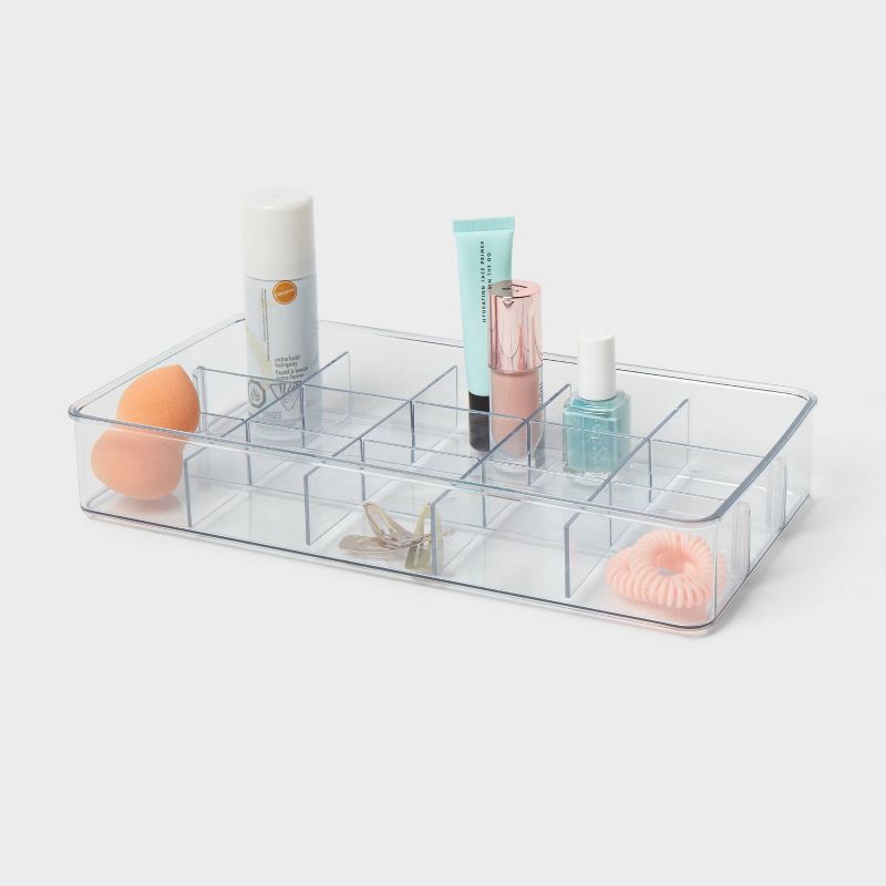 slide 4 of 4, 12"x6"x2" Tray Organizer Clear - Brightroom™, 1 ct