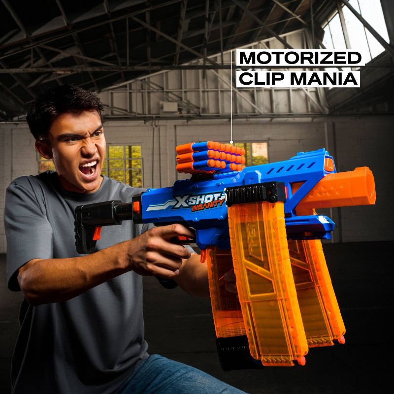 slide 6 of 8, XSHOT Insanity Motorized Clip Mania Blaster by ZURU, 1 ct