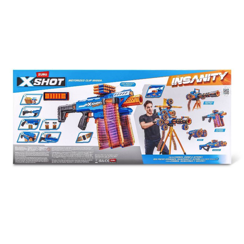 slide 8 of 8, XSHOT Insanity Motorized Clip Mania Blaster by ZURU, 1 ct
