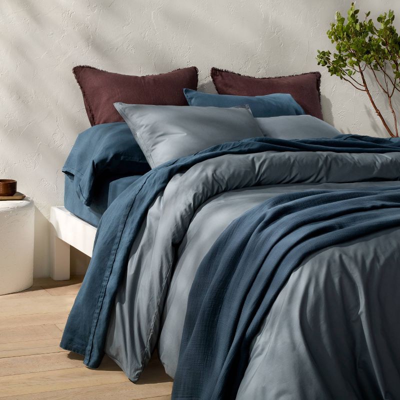 slide 2 of 5, King Rayon from Bamboo Matelasse Blanket Dark Mineral Blue - Casaluna™, 1 ct