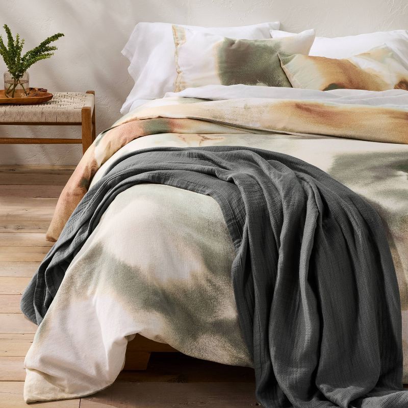 slide 4 of 6, Full/Queen Rayon from Bamboo Matelasse Blanket Dark Gray - Casaluna™, 1 ct