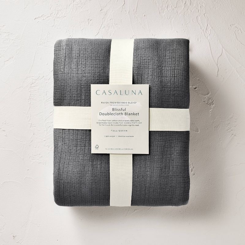 slide 5 of 6, Full/Queen Rayon from Bamboo Matelasse Blanket Dark Gray - Casaluna™, 1 ct