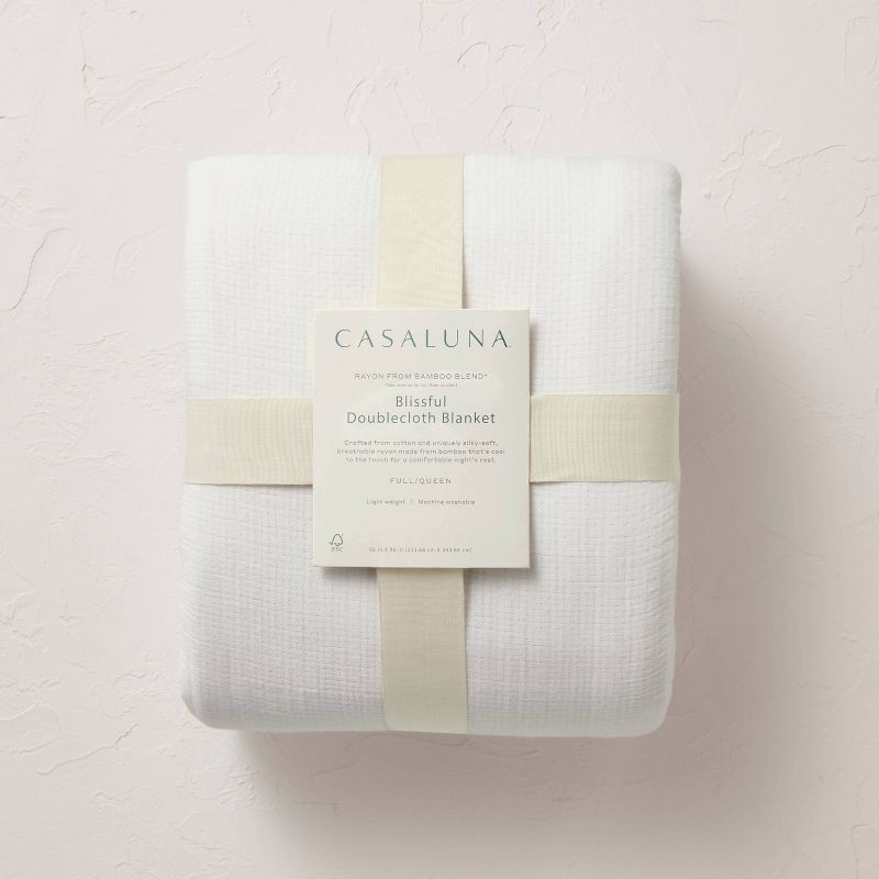slide 5 of 6, Full/Queen Rayon from Bamboo Matelasse Blanket White - Casaluna™, 1 ct