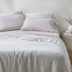 Full/Queen Rayon from Bamboo Matelasse Blanket White - Casaluna™