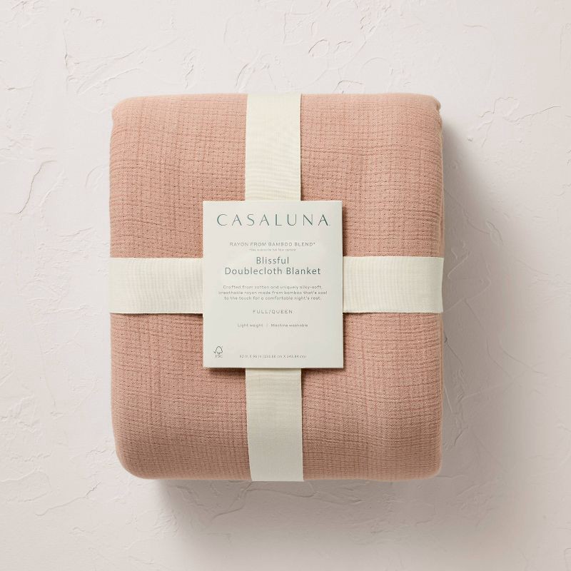 slide 5 of 6, Full/Queen Rayon from Bamboo Matelasse Blanket Light Adobe Clay - Casaluna™, 1 ct