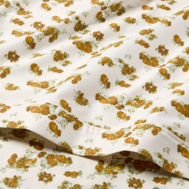 slide 3 of 4, Queen 400 Thread Count Performance Sheet Set Gold Blurred Floral - Threshold™, 1 ct
