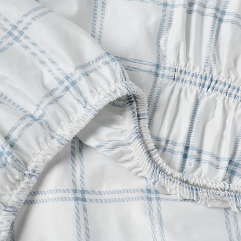 slide 4 of 4, King 400 Thread Count Performance Sheet Set Blue Plaid - Threshold™, 1 ct
